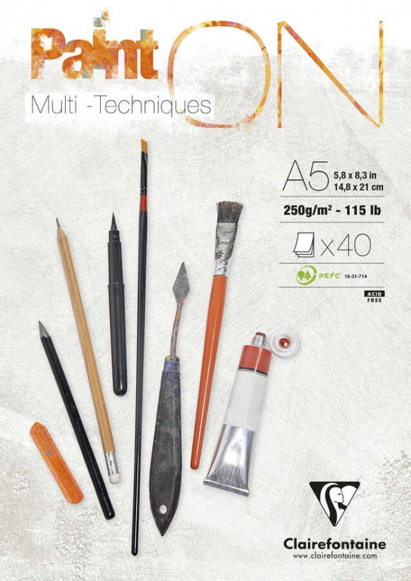 Paint-On Karışık Teknik Blok Beyaz A5 250gr 40 Yaprak - 1