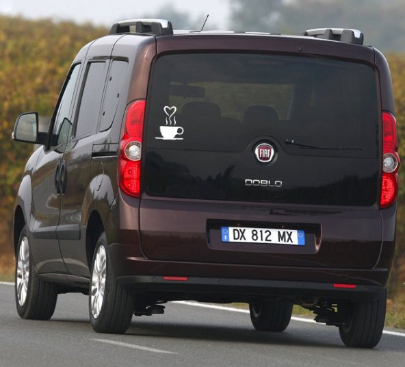 Fincan Kalp Buharlı Silüet Oto Araba Sticker - 2