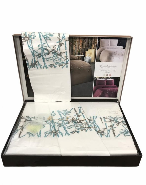 Anna Karina Brode Çift Kişilik Akfil Nevresim Takımı Bambu Tree