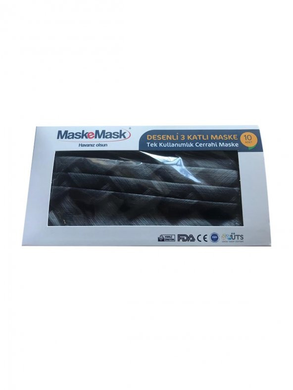 Maskemask Yetişkin Kuvars Kumaş Yüksek Kaliteli Gri Desenli Yetişkin Kuvars Maske - 2
