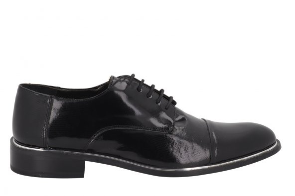 Hobby 3701 Rugan Deri Klasik Erkek Ayakkabı Siyah