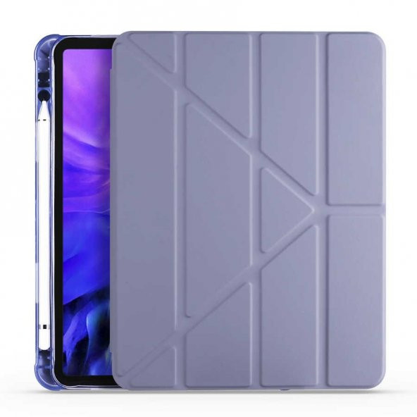 Ceponya Apple iPad 9.7 2017 Kılıf Kalem Bölmeli Standlı Tam Uyumlu - 5
