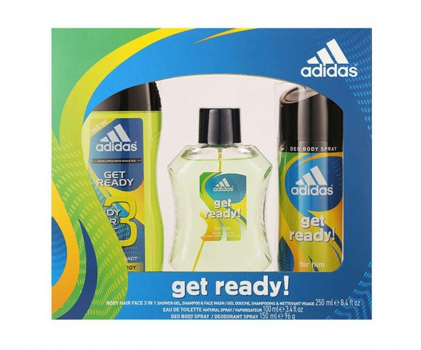 Adidas EDT 100 ML + Deodorant + Duş Jeli 250 ML Erkek Parfüm Seti