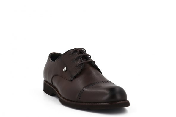 Hobby 5516 Hakiki Deri Eva Klasik Erkek Ayakkabı Kahverengi - 2