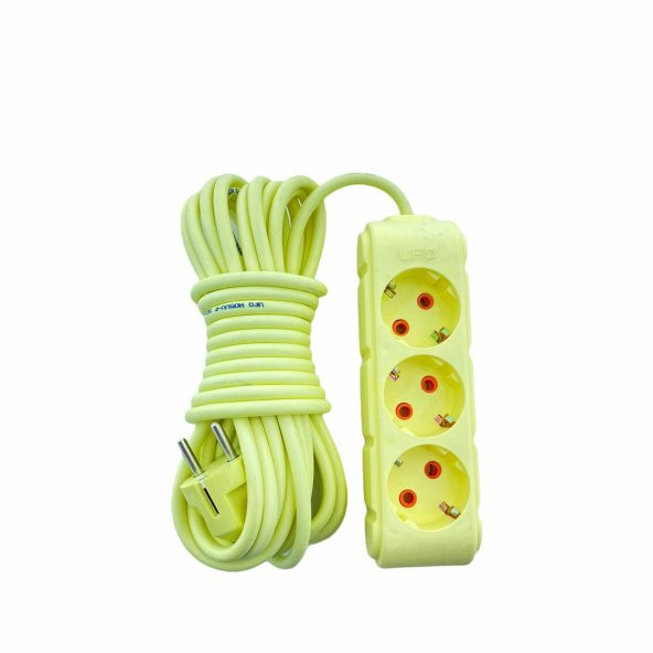 Elektrik Sarı Renkli Üçlü Topraklı Kablolu Topraklı Priz 7 Metre - 2