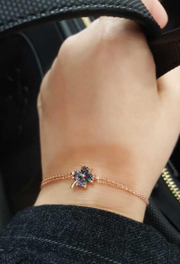 Mistik Topaz Gümüş Yonca Set Kolye Küpe Bileklik - 5