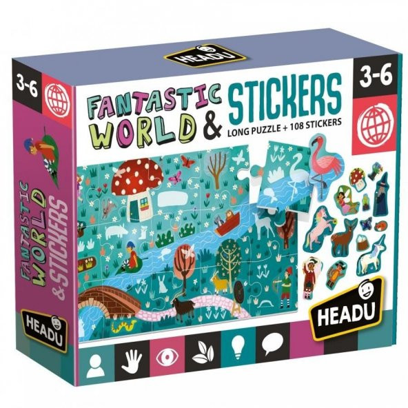 Headu Puzzle + Stickers Fantastic World MU24933 - 4
