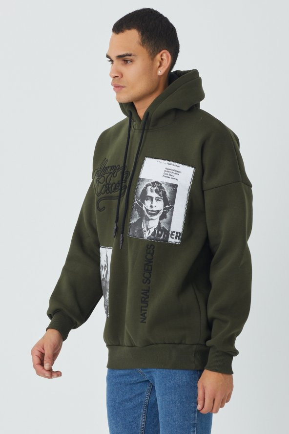 Trair Erkek Joker Baskılı Cepli Kapşonlu Sweatshirt - 7