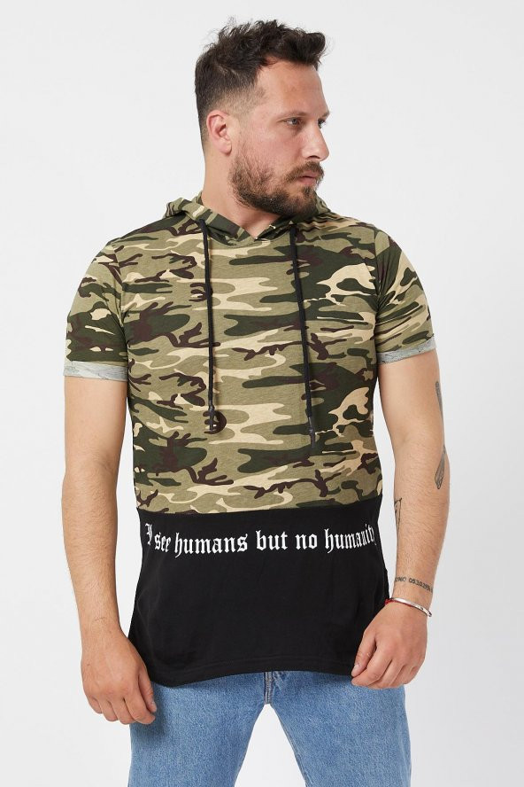 Trair Askeri Kapsonlu Baskili Tshirt - 2