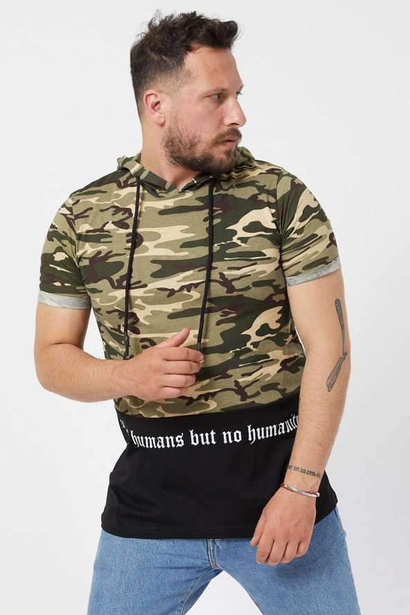Trair Askeri Kapsonlu Baskili Tshirt - 4