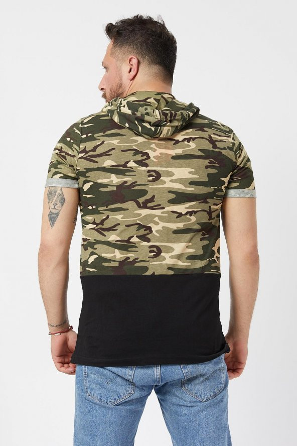 Trair Askeri Kapsonlu Baskili Tshirt - 5