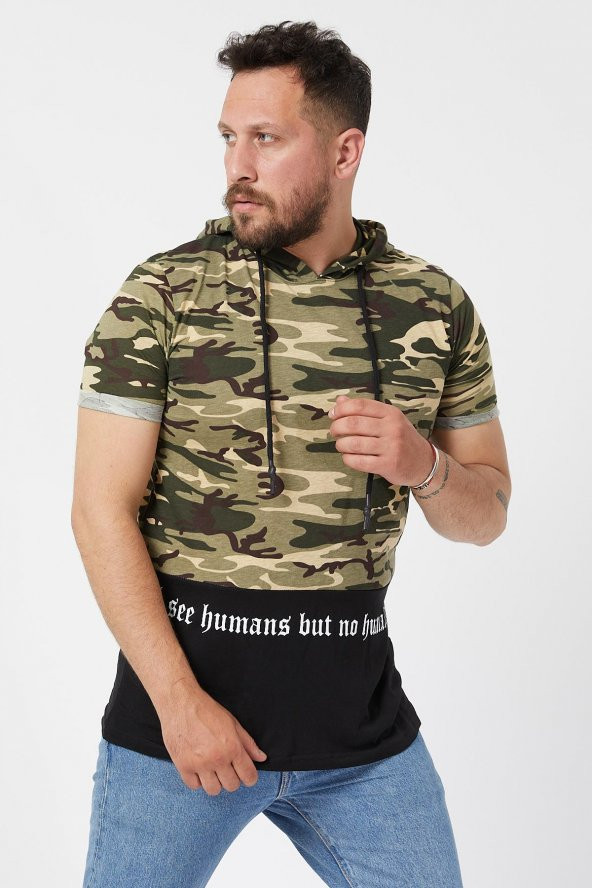 Trair Askeri Kapsonlu Baskili Tshirt - 6