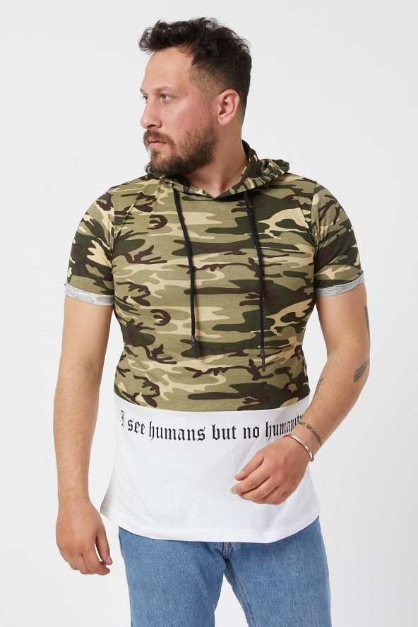 Trair Askeri Kapsonlu Baskili Tshirt - 7
