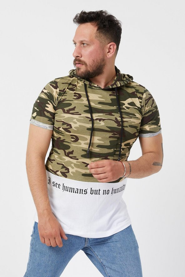 Trair Askeri Kapsonlu Baskili Tshirt - 9