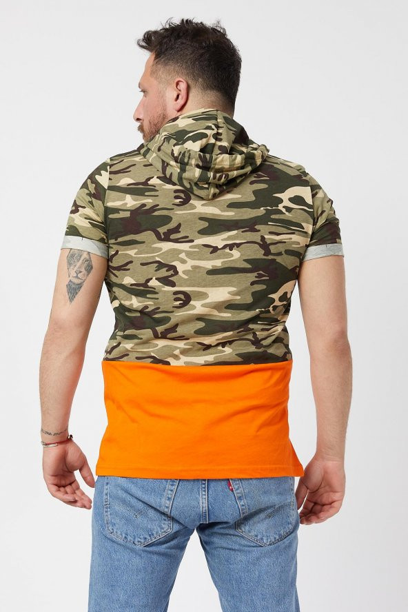 Trair Askeri Kapsonlu Baskili Tshirt - 11