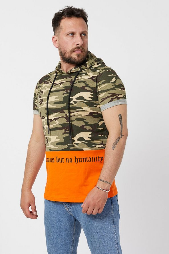Trair Askeri Kapsonlu Baskili Tshirt - 12