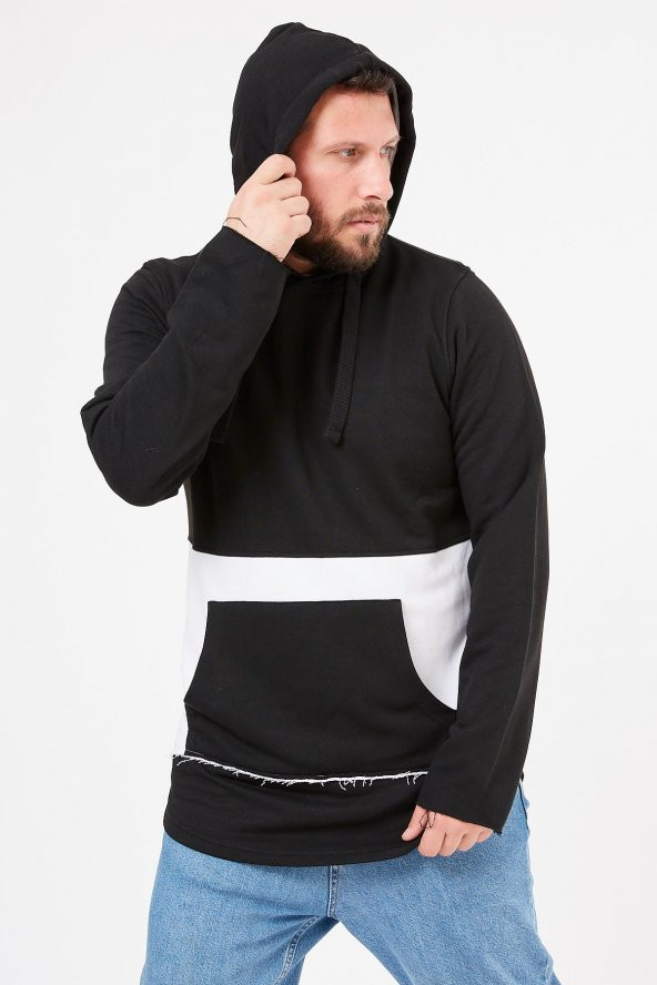 Trair Kapsonlu Sweatshirt Parcali - 3