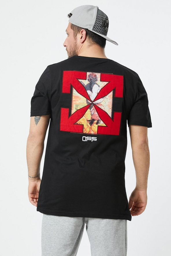 Trair Off Whıte Bısıklet Yaka Nakışlı Baskılı T-Shirt 7238 - 3