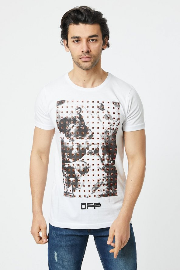 Trair Off White Tasli Baskılı T-Shirt - 6