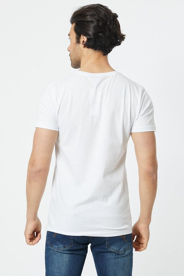 Trair Off White Tasli Baskılı T-Shirt - 7