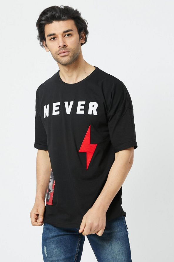 Trair Oversize Never Ve Şimşek Nakışlı - 5