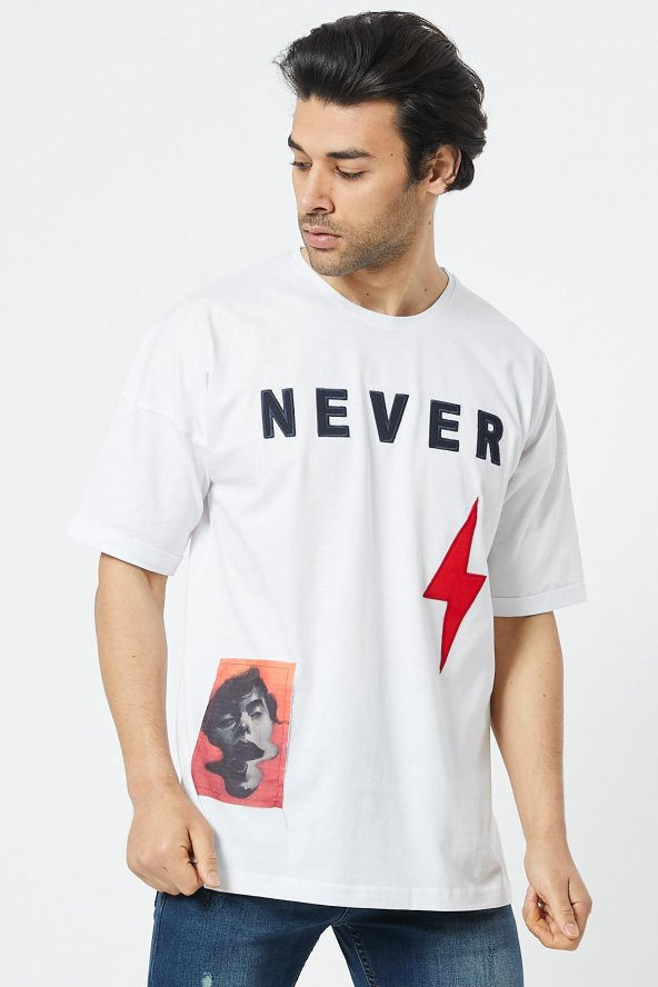 Trair Oversize Never Ve Şimşek Nakışlı - 9