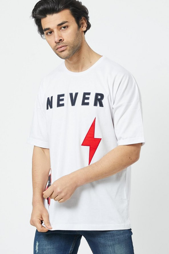 Trair Oversize Never Ve Şimşek Nakışlı - 10