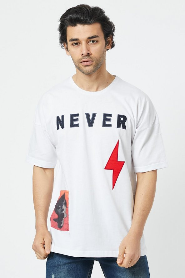 Trair Oversize Never Ve Şimşek Nakışlı - 11