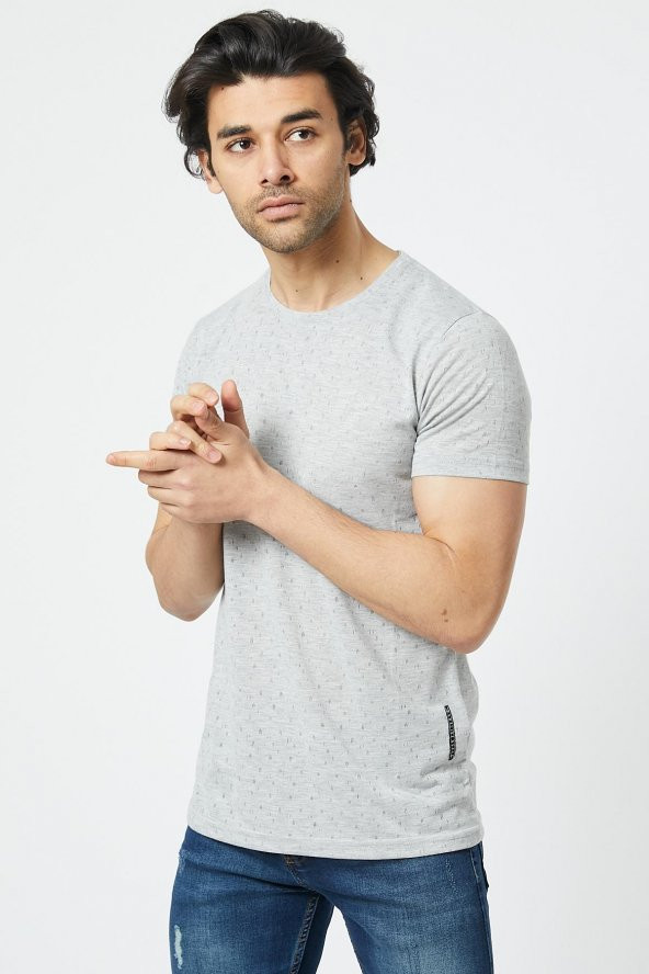 Trair Bısıklet Yaka Delikli Kumas T-Shirt - 9