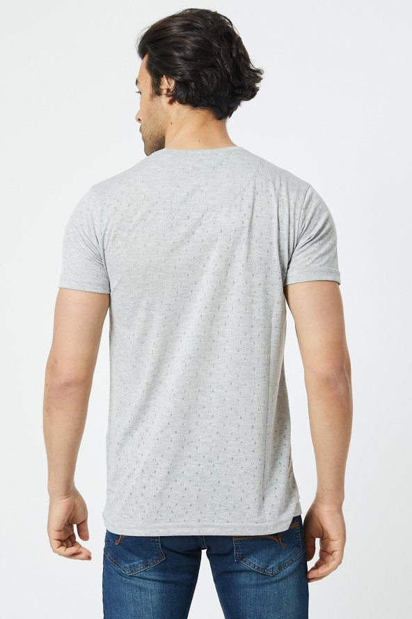 Trair Bısıklet Yaka Delikli Kumas T-Shirt - 11