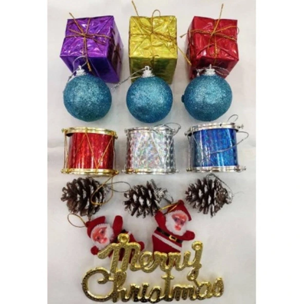 AteşTech Yılbaşı Ağaç Süsü Karma Set 15li