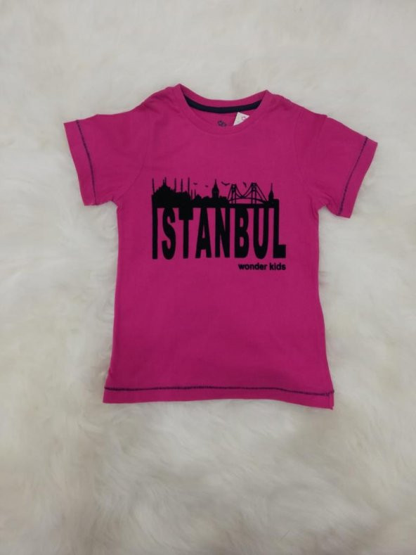 wonder kids 6339 istanbul baskılı kız tişört
