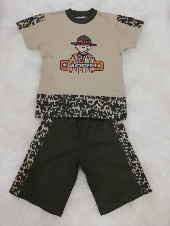 bora erkek çocuk şortlu pijama takımı
