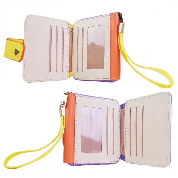 Ollbag Çok Renkli Çıtçıtlı Orta Boy Cüzdan - 4