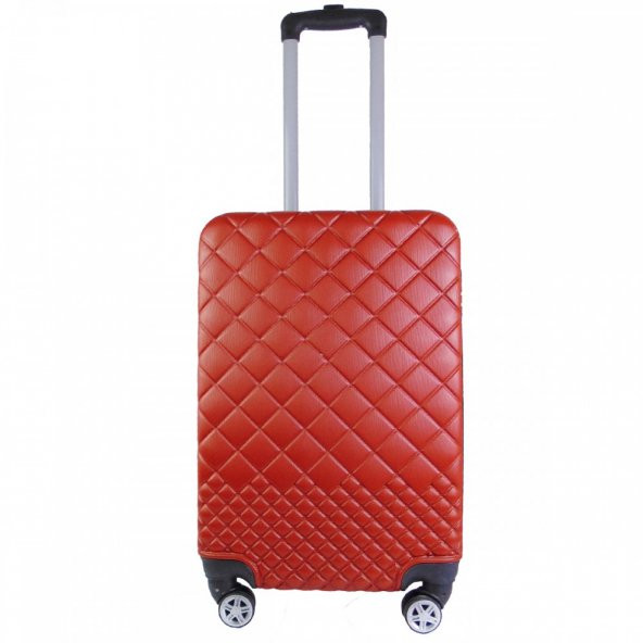 Geniş Kasa PVC 4 Teker Kırmızı Valiz - 2