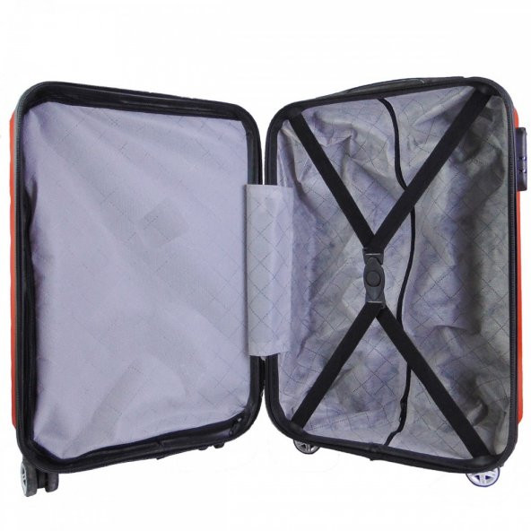 Geniş Kasa PVC 4 Teker Kırmızı Valiz - 5