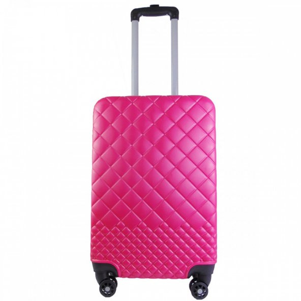 Geniş Kasa PVC 4 Teker Pembe Valiz - 2