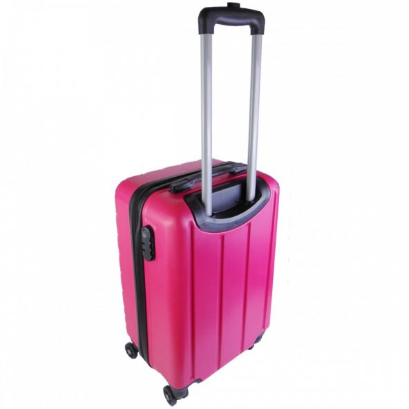 Geniş Kasa PVC 4 Teker Pembe Valiz - 4