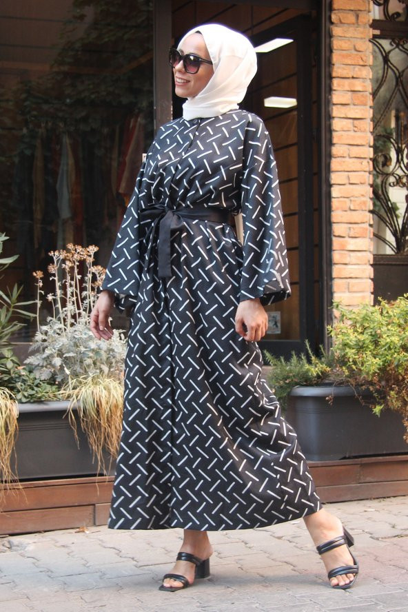 Meqlife Krep Kumaş Gizli Düğmeli Kadın Kimono Kap