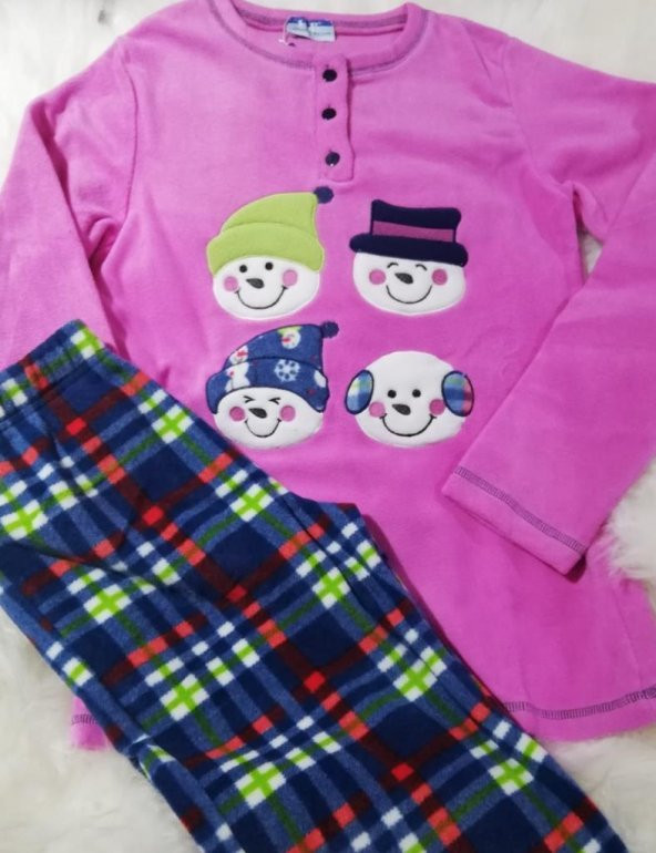 Ba ha polar pijama takımı nar çiçeği - 3