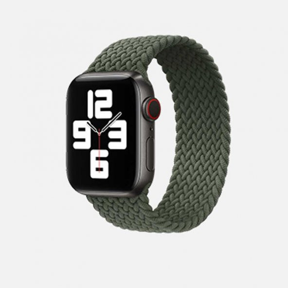 Apple Watch 42mm KRD-32 Sağlam Hasır Örgü Large Kordon - Resim 4