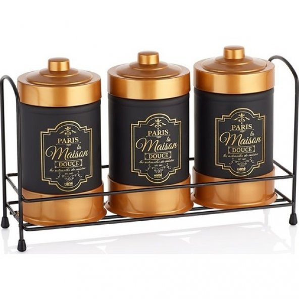Cam Baharatlık 3 Parça Metal Standlı Baharat Seti - 2