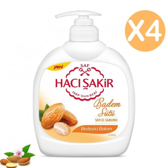 Hacı Şakir Badem Sütlü Sıvı El Sabunu 4 x 500 Ml