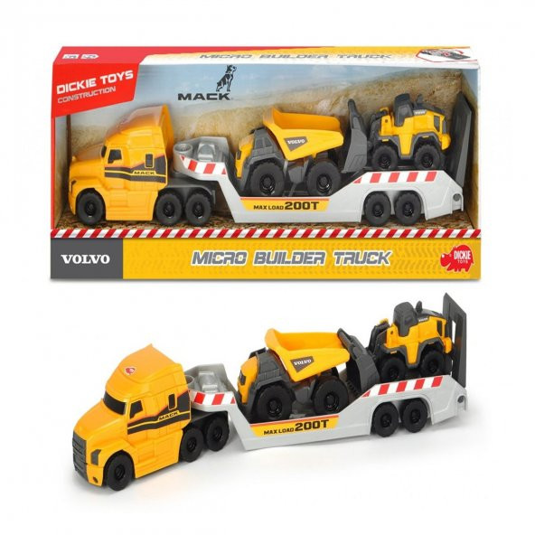 203725005 Dickie Toys, Mack Volvo Micro Builder Truck