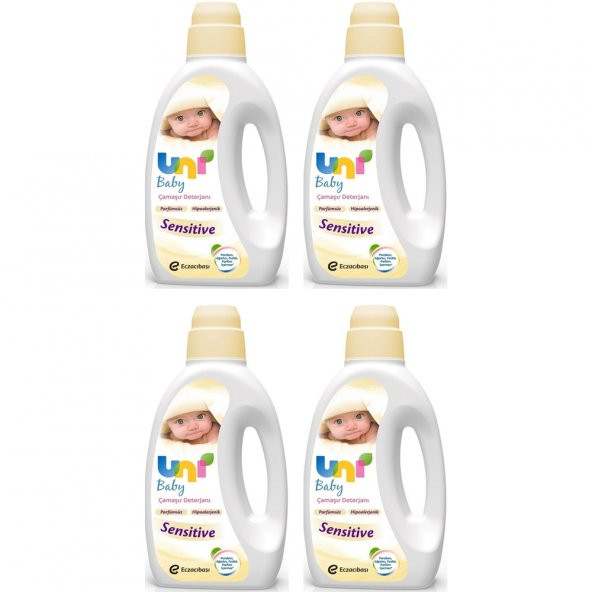 Uni Baby Sıvı Çamaşır Deterjanı Sensitive Parfümsüz 4 x 1500 Ml