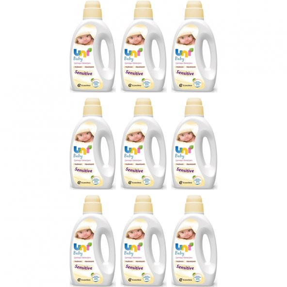Uni Baby Sıvı Çamaşır Deterjanı Sensitive Parfümsüz 9 x 1500 Ml