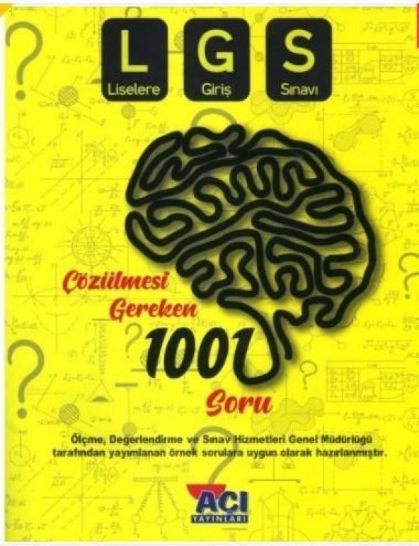 8.Sınıf Çözülmesi Gereken 1001 Soru Açı Yayınları LGS