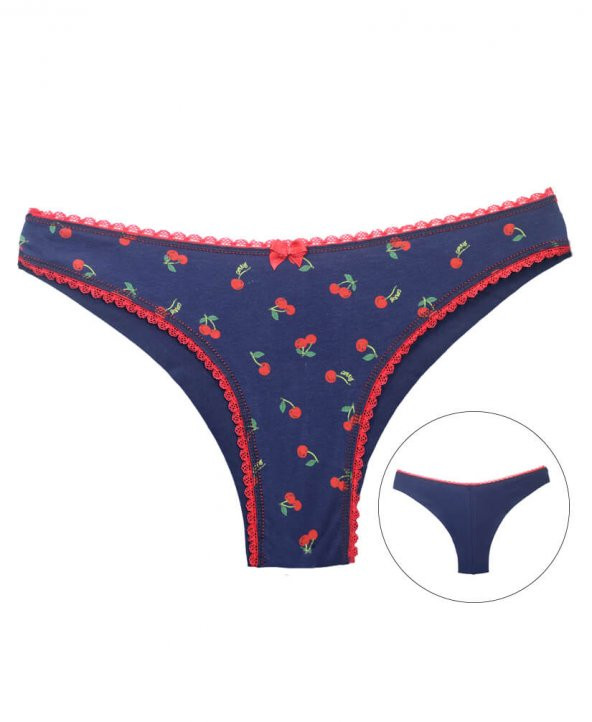 Cottonous/Cottondance Kadın Bikini Dantelli Desenli Külot 3’lü 3KT012 - 2