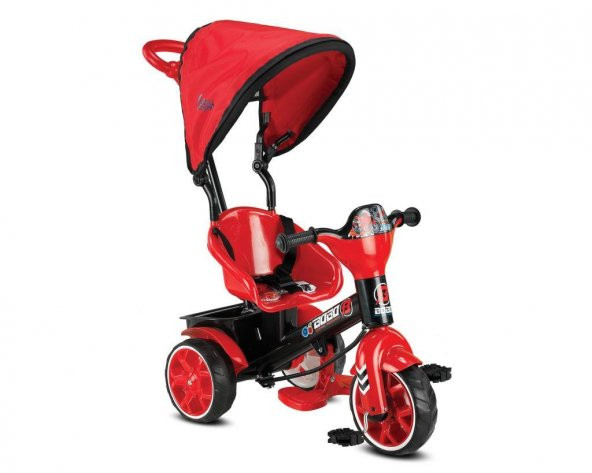 Bebek Çocuk Babyhope 121 Bobo Speed Tenteli 3 Teker Kırmızı Bisiklet