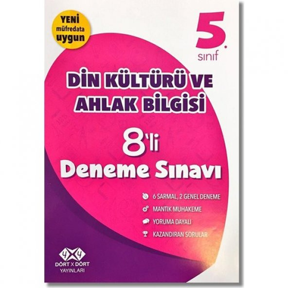 4X4 Yayınları 5. Sınıf Din Kültürü Ve Ahlak Bilgisi 8Li Deneme Sınavı - 1